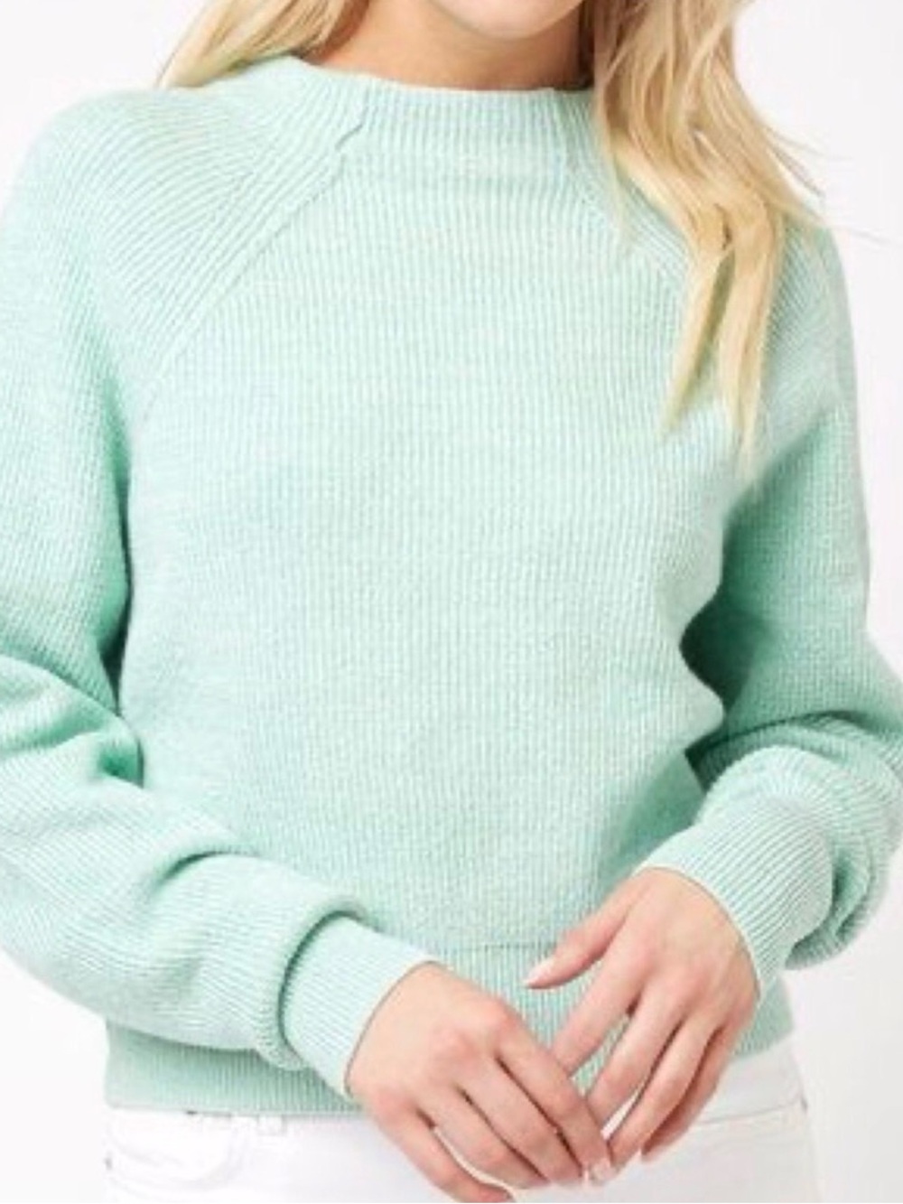 Free People Women's Too Good Sweater in Opaline Green